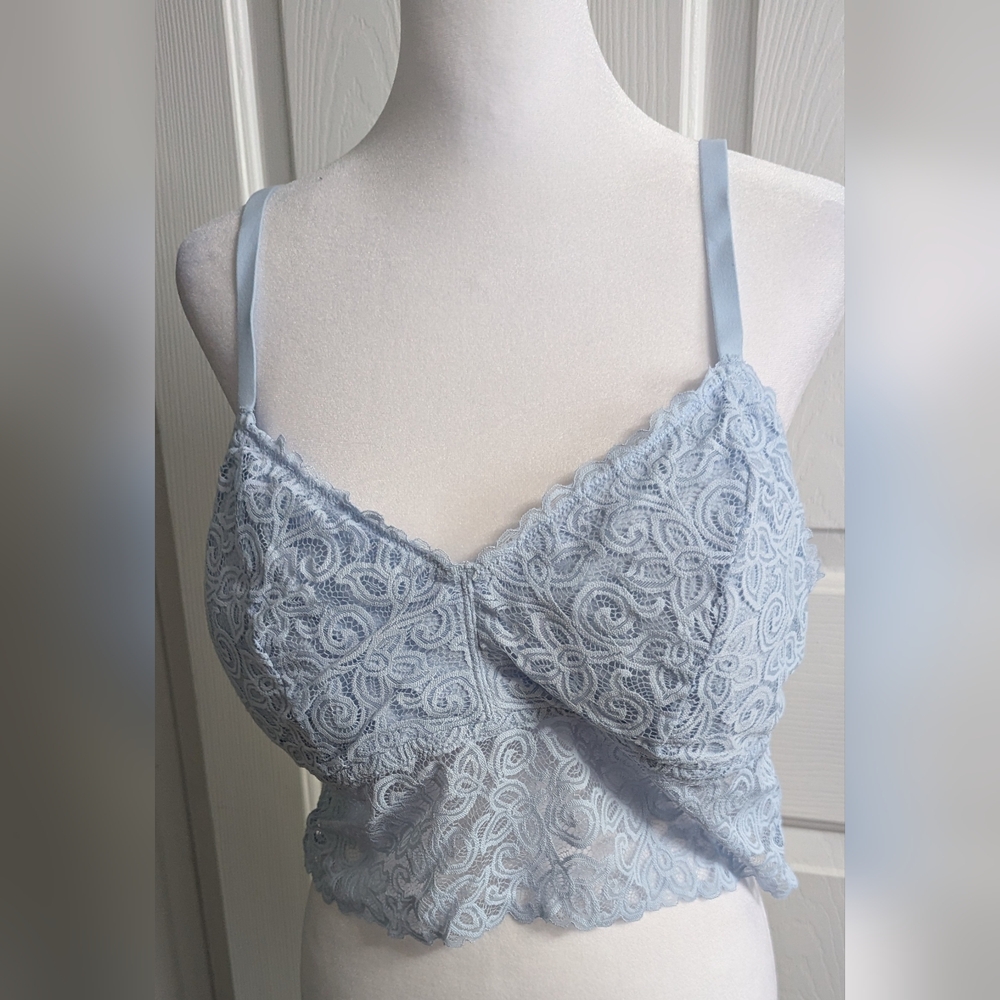 Tranquil &True Lace Bralette in Light Blue Sz: 1X